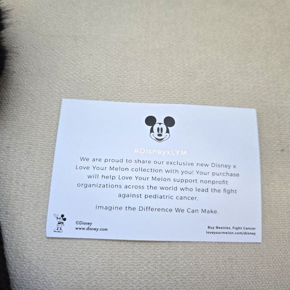 Disney x Love Your Melon Black Mickey Mouse Kids Double Pom Pom Beanie 2018 - Picture 5 of 10